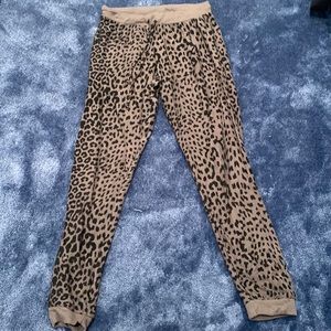 Cheetah print olive green cozy sweatpants